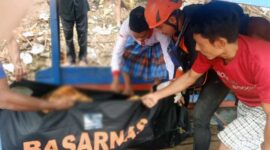Tim SAR Gabungan Saat Melakukan Evakuasi Korban Winarto (52) yang tenggelam di Sungai Ale Desa Olak Kemang, Kecamatan Muara Tabir, Kabupaten Tebo, Selsa (6/6/23). FOTO : BASARNAS