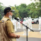 FOTO : Wali Kota Jambi H. Syarif Fasha Memimpin Upacara Pengukuhan Satuan Tugas Relawan Medis dan Non Medis Penanganan Wabah Covid-19 di Command Center Gugus Tugas Percepatan Penanganan Covid-19 Kota Jambi di Mako Damkar Penyelamatan Kota Jambi, Selasa (05/05/20).