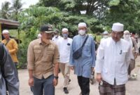 Bupati Tanjabbar H. Anwar Sadat Ketika Hadiri Dzikir dan Do’a Bersama di Kecamatan Kuala Indragiri, Sabtu (18/9/21). FOTO : PROKOPIM