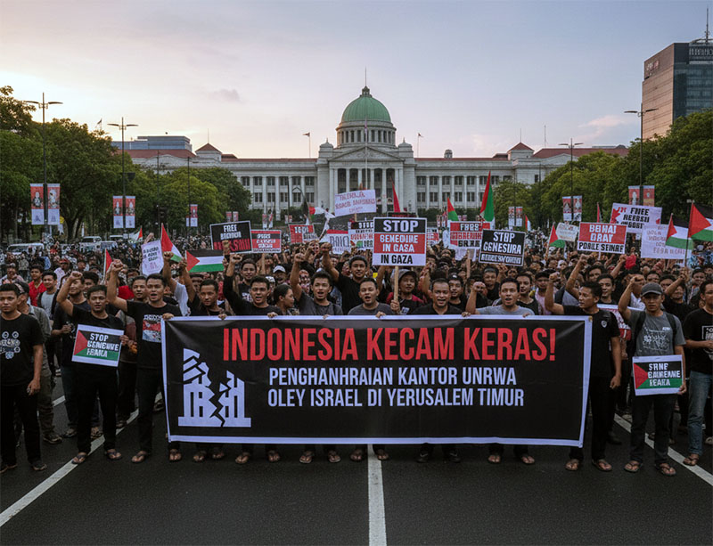 Indonesia Kecam Keras Penghancuran Kantor UNRWA oleh Israel di Yerusalem Timur. FOTO : ILUSTRASI