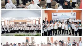 Kemenag Kabupaten Kota di Sumut Ikuti Launching Senam Haji bersama Calon Jamaah Haji. FOTO : IST