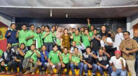 Acara Buka Puasa Bersama Federasi Hukatan KSBSI Provinsi Jambi di Pujasera, Kota Jambi, Sabtu (16/4/22).