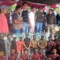 Pj bupati Muaro Jambi Bachyuni Deliansyah, SH, MH hadiri Festival Dragon Boat di Sungai Batanghari di Desa Sungai Duren, Kecamatan Jaluko, Muaro Jambi, Minggu (18/9/22). FOTO : Noval/Ist
