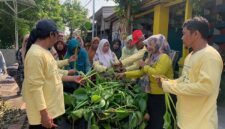 Sinergi untuk Negeri: Sejumlah warga dan kader lingkungan di Kelurahan Pagesangan, Surabaya, sedang memilah eceng gondok untuk diolah dalam program 