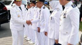 Wakil Bupati Tanjab Barat H. Hairan Saat Hadir di Puancak Peringatan Hari Otonomi Daerah XXVII di Kota Makassar, Provinsi Sulawesi Selatan, Sabtu (29/4/23). FOTO : PROKOPIM