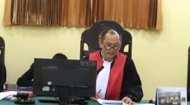 Ketua Majelis Hakim Sangkot Lumban Tobing yang memimpin sidang. FOTO : Ist
