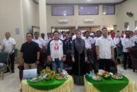 Angel Lelga didampingi Ketua DPW Partai Perindo Hendry Attan dan Ketua DPD Syafrizal Lubis saat datang ke Tanjab Barat, Jum'at (6/10/23). FOTO : LT