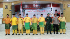 FOTO : Upacara Peringatan Hari Jadi Kabupaten Tanjung Jabung Barat ke-55 Tahun 2020 di Balai Pertemuan Kantor Bupati, Senin (10/08/20).