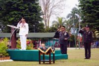 Gubernur Jambi Al Haris Sebagai Inspektur Upacara Peringatan HUT Ke-77 TNI lapangan Makorem Gapu, Rabu (5/10/22). FOTO : Dhea