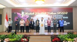 Dokumentasi Polda Jambi Gelar Ibadah Paskah Tahun 2024 Persekutuan Kristen Polri-TNI. FOTO : HUMAS/Dhea