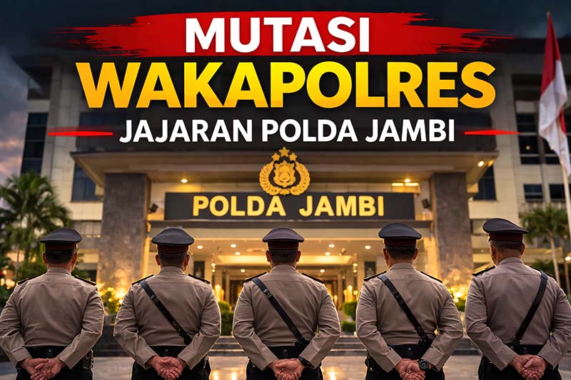GERBONG MUTASI POLDA JAMBI: Kapolda Jambi Irjen Pol Krisno H. Siregar resmi merombak jajaran Wakapolres di Provinsi Jambi. Langkah strategis ini diambil untuk mengoptimalkan peran Polri di tingkat kewilayahan. Siapa saja wajah baru di Polres Anda? Simak daftar lengkapnya. (FOTO : Ilustrasi)