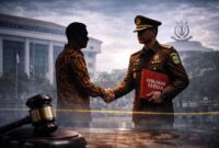 MELEBIHI MoU. Tak cukup dengan nota kesepahaman, kini personel Kejaksaan mulai "masuk" ke jantung kebijakan Pemerintah Daerah. Ilustrasi ini menggambarkan pergeseran peran penegak hukum yang kini terlibat langsung dalam penyusunan kebijakan daerah, sebuah tren yang memicu pertanyaan besar: Apakah ini upaya tertib administrasi atau sekadar mencari rasa aman?. (FOTO : DOk. Ilustrasi)