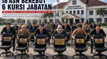 Sebanyak 18 ASN terbaik Masuk dalam 3 Besar memperebutkan 6 kursi jabatan kepala OPD strategis di lingkungan Pemerintah Kabupaten Tanjung Jabung Barat. Pejabat Pembina Kepegawaian (PPK) nantinya akan memilih 1 nama terbaik dari 3 kandidat di masing-masing jabatan untuk dilantik secara definitif. (FOTO : Dok. Istimewa Lintastungkal)