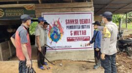 Polsek Pengabuan Himbau Masyarakat Pengabuan dan Senyerang Untuk Tidak Bakar Hutan dan Lahan. FOTO : Hms Sek Pengabuan