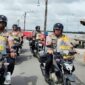 FOTO : Kapolres Tanjab Barat AKBP Guntur Saputro, SIK, MH Menggunakan Sepeda Motor Melakukan Patroli dialogis dengan Sasaran Obyek Vital seperti Bank dan Pelabuhan, Kamis (30/01/20)