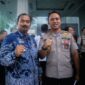 FOTO : Wakil Bupati H. Amir Sakib bersama Kapolres Tanjab Barat AKBP Guntur Saputro, SIK, MH Saat hadiri Rapat Koordinasi Nasional Kebakaran Hutan dan Lahan (Karhutla) Tahun 2020 di Istana Kepresidenan, Kamis (06/02/20)