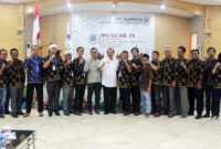 FOTO : Wakil Bupati H. Amir Sakib Bersama Pengurus Gapensi Tanjab Barat Ketika Musyawarah Cabang Gapensi IX Tahun 2020 di Gedung Balai Pertemuan Kantor Bupati. Rabu (26/02/20)