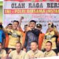 FOTO : Pengucapan Deklarasi Pilkada Damai Polres Tanjab Barat dan Kodim 0419/Tanjab Usai Olahraga bersama di Stadion Bhakti Karya Persitaj Kuala Tungkal, Jumat (13/03/20)