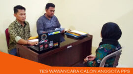 FOTO : Pelaksanaan Seleksi Tes Wawancara Calon Anggota PPS yang Dilaksanakan oleh KPU Tanjab Barat selama 3 hari dari 11 hingga 13 Maret 2020/Foto.Dok.KPU-Tjb