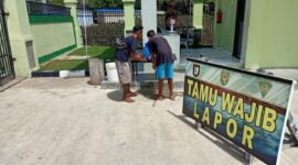 FOTO : Pos Motaain yang berada di Desa Silawan Kecamatan Tasifeto Timur Kabupaten Belu Nusa Tenggara Timur Menyediakan Sarana Cuci Tangan