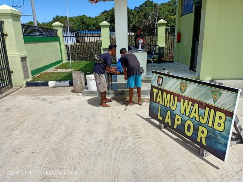 FOTO : Pos Motaain yang berada di Desa Silawan Kecamatan Tasifeto Timur Kabupaten Belu Nusa Tenggara Timur Menyediakan Sarana Cuci Tangan