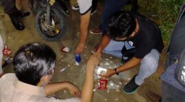 FOTO : Tim Petir Polres Tanjab Barat Saat Menggelar Razia Cipkon di Sejumlah Objek Wital, Hotel dan Kos-kosan di wilayah Kota Kuala Tungka, Sabtu (16/05/20).