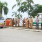 FOTO : Bupati Tanjung Jabung Barat Dr. H. Safrial Saat Lunching apaket Sembako Murah atau Subsidi, Senin (18/05/20)