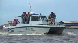 FOTO : Gabungann TNI AL dan Poles Tanjab Barat Tengsh Patroli di Laut, Kamis (18/06/20)
