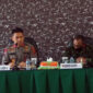 FOTO : Danrem 042/Gapu Brigjen TNI M. Zulkifli bersama Kapolda Jambi Irjen Pol Firman Shantyabudi Memimpin Rapat Koordinasi Pengendalian Karhutla Prov Jambi Tahun 2020, di Makorem 042/Gapu, Senin (20/07/20).