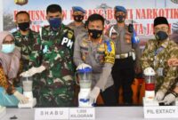 FOTO : Kapolresta Jambi menggelar Pemusnahan barang bukti Narkotika jenis Shabu sebanyak 1,098 kg, Ekstasi sebanyak 142,97 gram, Ganja sebanyak 25,85 kg, Kamis (30/07/20)