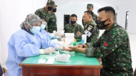 FOTO : Pelaksanaan Rapid Test Covid-19 Terhadap Perwira dan Anggota Kodim 0419/Tanjab menjalani Rapid Test Covid-19, Selasa (25/08/20)