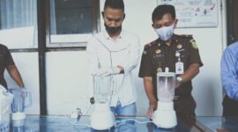 FOTO : Proses Pemusnahan BB Sabu di Kejaksaaan Negeri Tanjung Jabung Barat, Selasa (25/08/20).