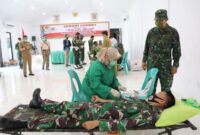 FOTO : Donor Darah dalam Rangka HUT TNI Ke 75 di Kodim 0419/Tanjab, Selasa (22/09/20)