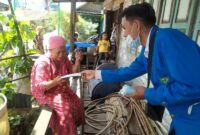 FOTO : KKN di Masa Pandemi, Mahasiswa KKN STAI An-Nadwah Posko Parit Deli Fokus Gelar Sosialisasi Prokes Covid-19.