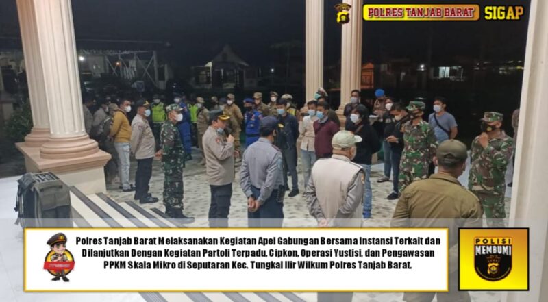 FOTO : Apel Gabungan Sebelum Patroli Terpadu Cipta Kondisi di Mapolres Tanjabbar, Sabtu (20/03/21).