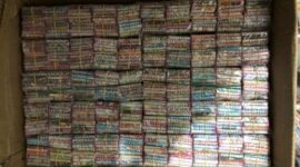 FOTO : Satgas Tindak Ops Pekat I Siginjai 2021 Amankan Penjual Petasan dengan BB 5.000 Buah Petasan.