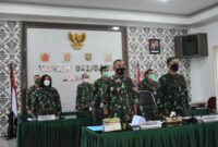 FOTO : Danrem 042/Gapu Pimpin Rakor Rencana Penyiapan PPKM Mikro di Korem 042/Gapu, Rabu (21/04/21)