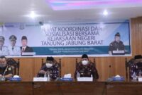 Bupati Tanjab Barat Buka Rakorsos Peran Serta Jaksa Pengacara Negara, Kamis (01/07/21). FOTO : PROKOPIM