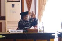 Bupati H. Anwar Sadat Saat Hadiri Acara Pengarahan Menteri Dalam Negeri Tito Karnavian terkait penanganan Covid-19, Jumat (03/9/21). FOTO : PROKOPIM