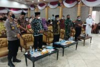 Bupati dan Forkopimda Iikuti Dialog Intraktif Virtual Penanganan COvid-19 dengan Kapolri dan Panglima TNI, di Balai Pertemuan, Jumat (17/9/21). FOTO : ZN