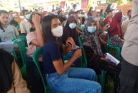 Warga 8 Desa se Kecamatan Jaluko Antusias Ikut Serbuan Vaksinasi Dipusatkan di Senaung, Ninggu (7/11/21). FOTO : NOVAL