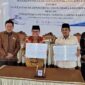 Penandatanganan Kerjasama antara Bupati Tanjab Barat Drs. KH. Anwar Sadat, M.Ag dengan Prof. Dr. H. Suaidi Asyari, MA, Ph.D di Gedung Rektorat UIN Jambi, Kamis (13/1/22). FOTO : EN/LT
