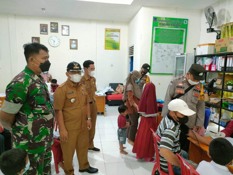 Kegiatan vaksinasi Anak Usia 6-11 Tahun di Puskesmas Kecamatan Senyerang