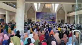 Peringatan Isra Mi'raj Nabi Besar Muhammad SAW 1443 H/2022 M yang diselenggarakan Pemkab Tanjab Barat, Sabtu (5/2/22). FOTO : LT