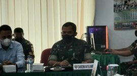 Rakor Penyelenggaraan Liga Santri Piala Kasad Tahun 2022 di Makorem 042/Gapu, Senin (21/2/22). FOTO : Ist