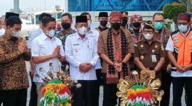 Kasrem 042/Gapu Turut Sambut Kedatangan Menparekraf RI di Jambi, Rabu (2/3/22).