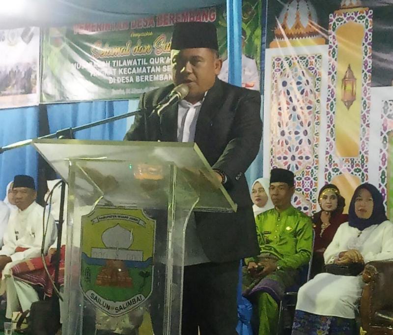 Sekda Muaro Jambi Budhi Hartono Buka MTQ ke 51 Tingkat Kecamatan Sekernan, Jumat malam (4/3/22). FOTO : Noval.
