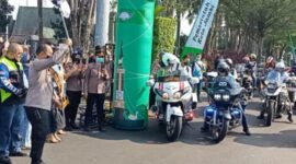Kapolda Jambi Irjen Pol A Rachmad Wibowo, SIK Saat Melepas Rombongan IMBI Unniversary Ke 35 Jambi Internasional Bike Week 2022, Sabtu (25/3/22). FOTO : Humas Polda.