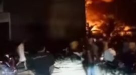 BREAKING NEWS : Gudang Minyak di Lingkar Barat Kota Jambi Terbakar. FOTO : Ist