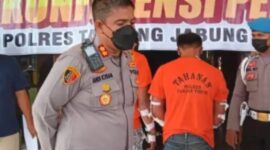 Kapolres AKBP Andi Muhammad Ichsan Usman Saat Menggelar Pres Rilis di Mapolres Tanjab Timur, Rabu (11/5/22). FOTO : Ist.